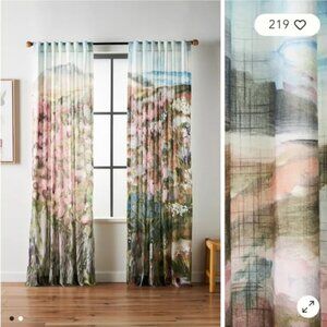 Anthropologie Louise Landscape Mural Curtains Pair